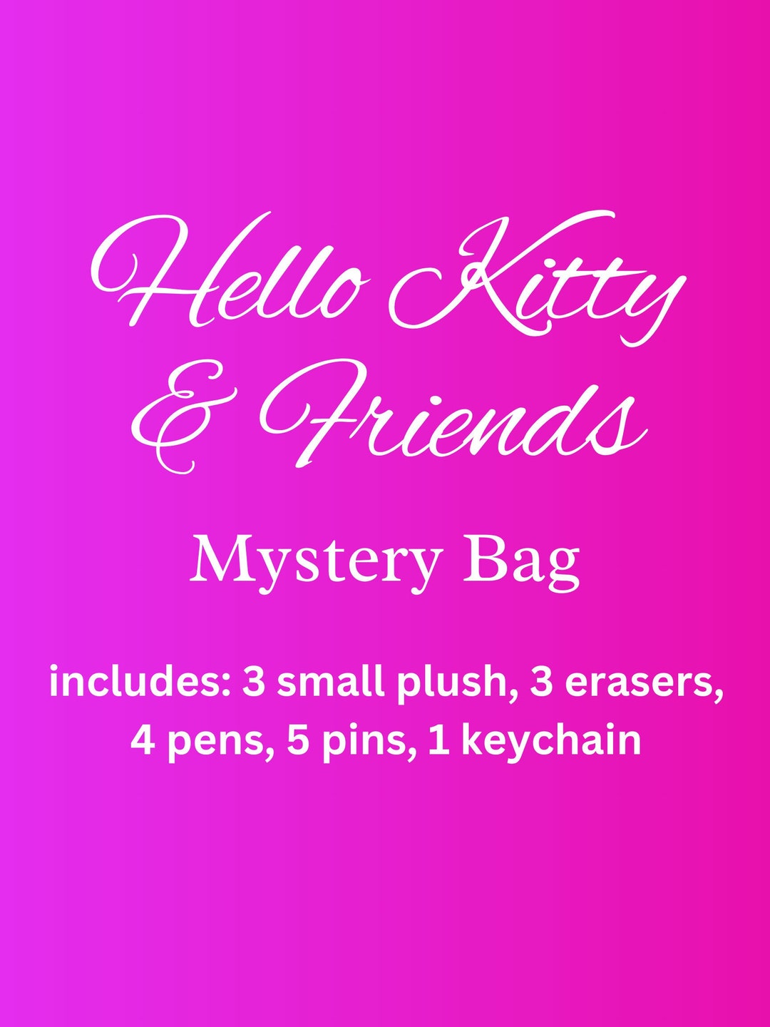 Hello Kitty and Friends Mystery Blind Box, confezione da 5 – Serie 1 – da collezione Sanrio Mini giocattolo misterioso da 5,1 cm, gli stili variano, regalo per San Valentino e Pasqua