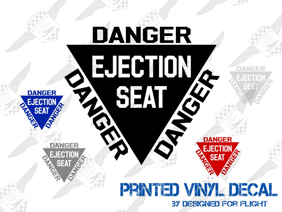 Autocollants Vinyle 'Danger Siège D'Éjection' - Lot De 4, 60mm, Résistants Intérieur/extérieur - 3