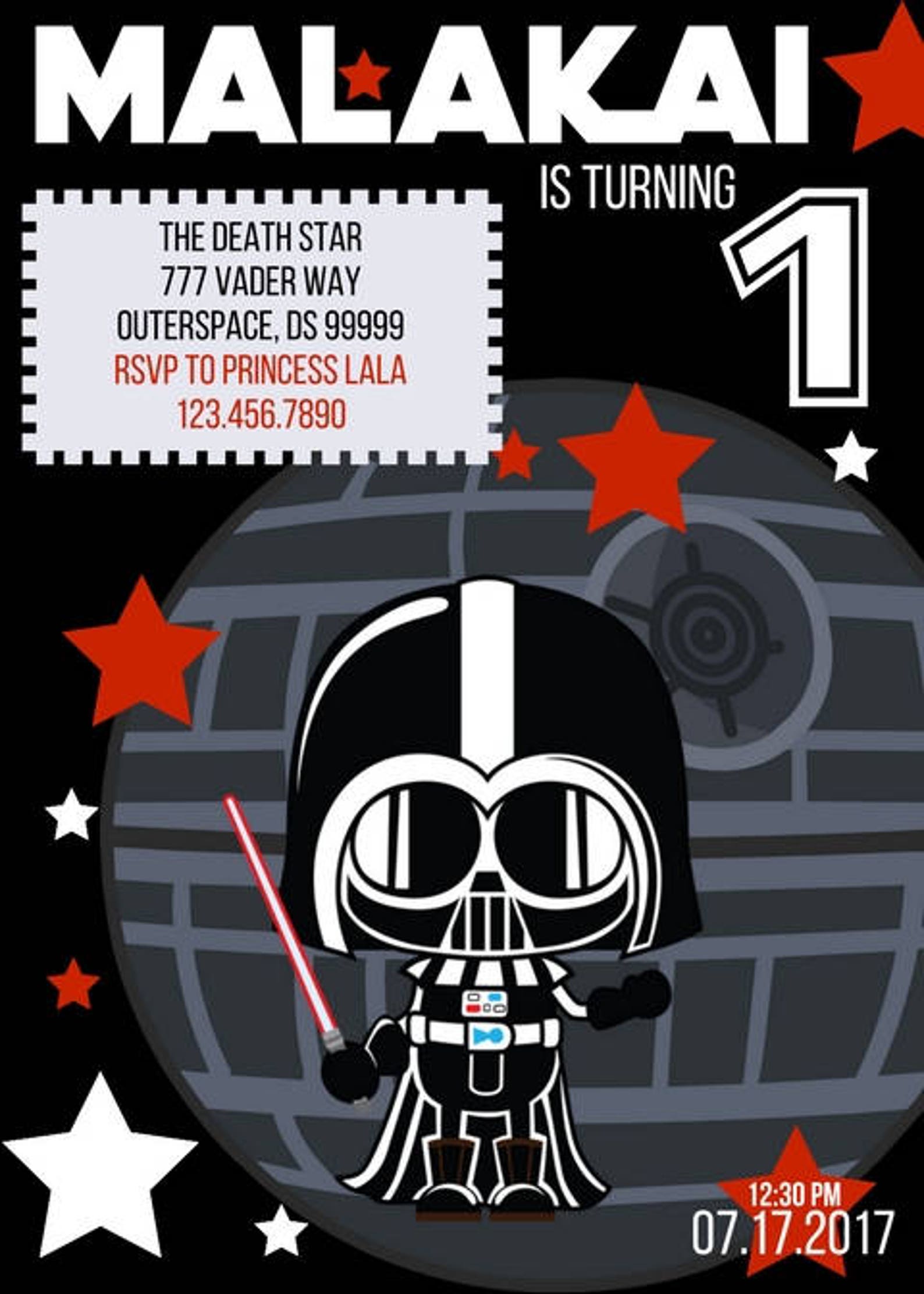 Darth Vader Party Invitation Personalized | Etsy