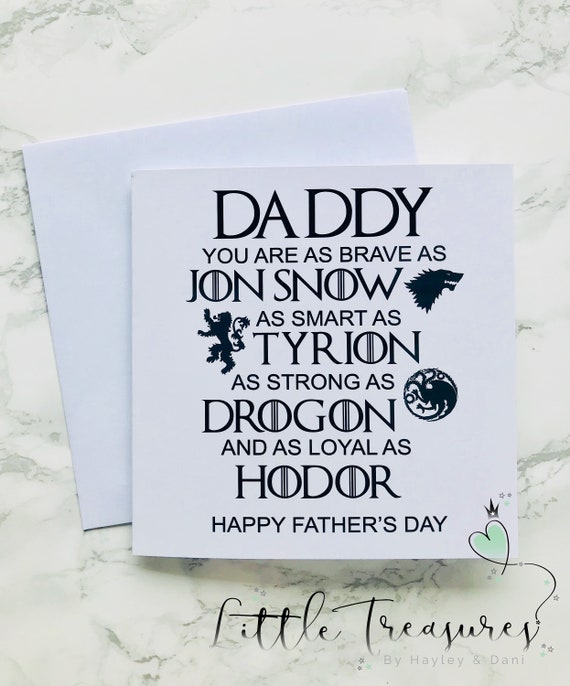 Father s Day Card Birthday Card Game of Thrones GOT