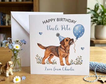 Personalised Border Terrier Birthday Card From the Dog