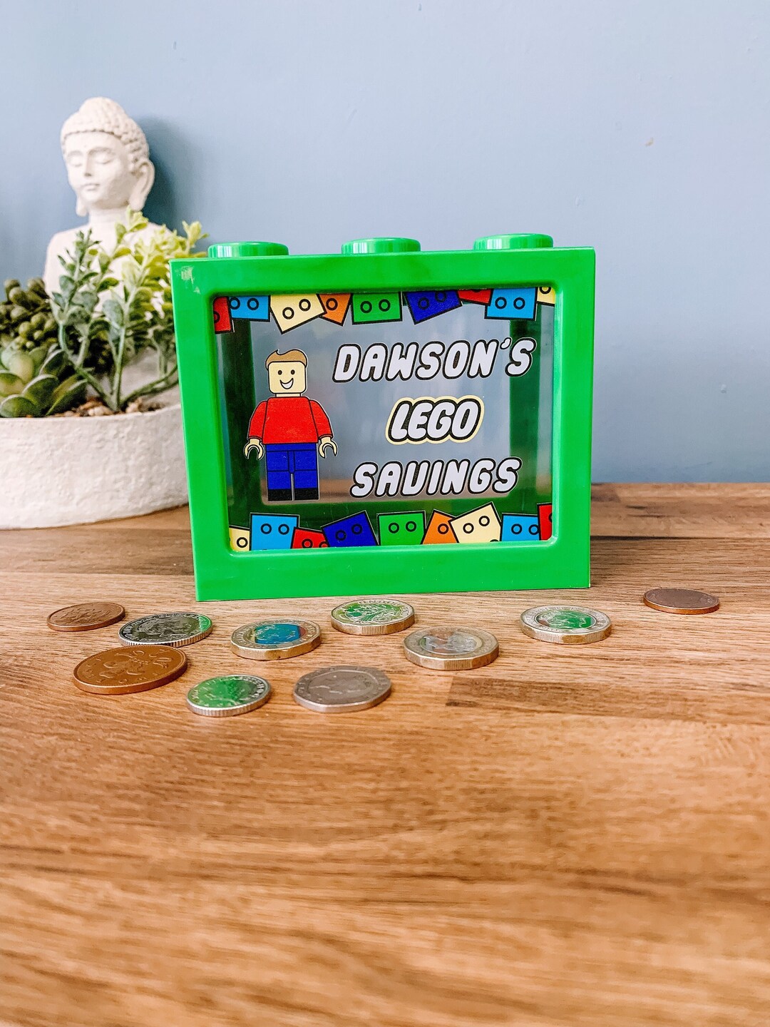 Personalised Lego Money Box, Money Box, Building Block, Money Box for