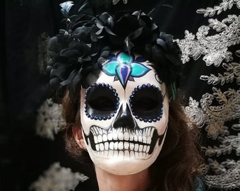 Catrina Mask Skull, Day of the Dead Costume, Woman Skeleton Face