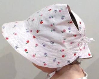 Adjustable Baby Sun Bonnet baby bonnet toddler bonnet sunhat baby bonnet baby hat easter bonnet  - Embroidery Spring Time