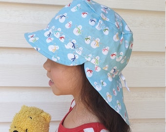 Adjustable Unisex Sun Hat baby hat toddler hat baby sunhat, toddler sunhat baby legionnaire hat kid legionnaire cap - snowmen