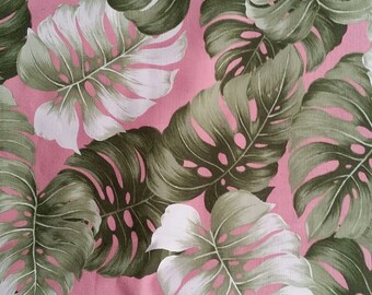 Monstera Leaves Pink - Tea Towel