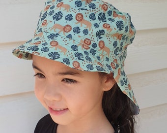 Adjustable Unisex Sun Hat baby hat toddler hat baby sunhat, toddler sunhat baby legionnaire hat kid legionnaire cap - lion king of jungle