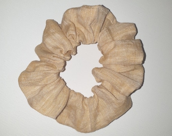 Linen hair scrunchie, linen hair tie, linen bracelet, linen ponytail holder - Light Mustard