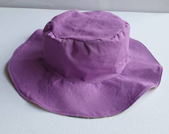 Pink Purple sun hat, wide brim hat, floppy hat, ladies wide brim hat, toddler sun hat, girl floppy hat, girl pirate hat, girl beach hat