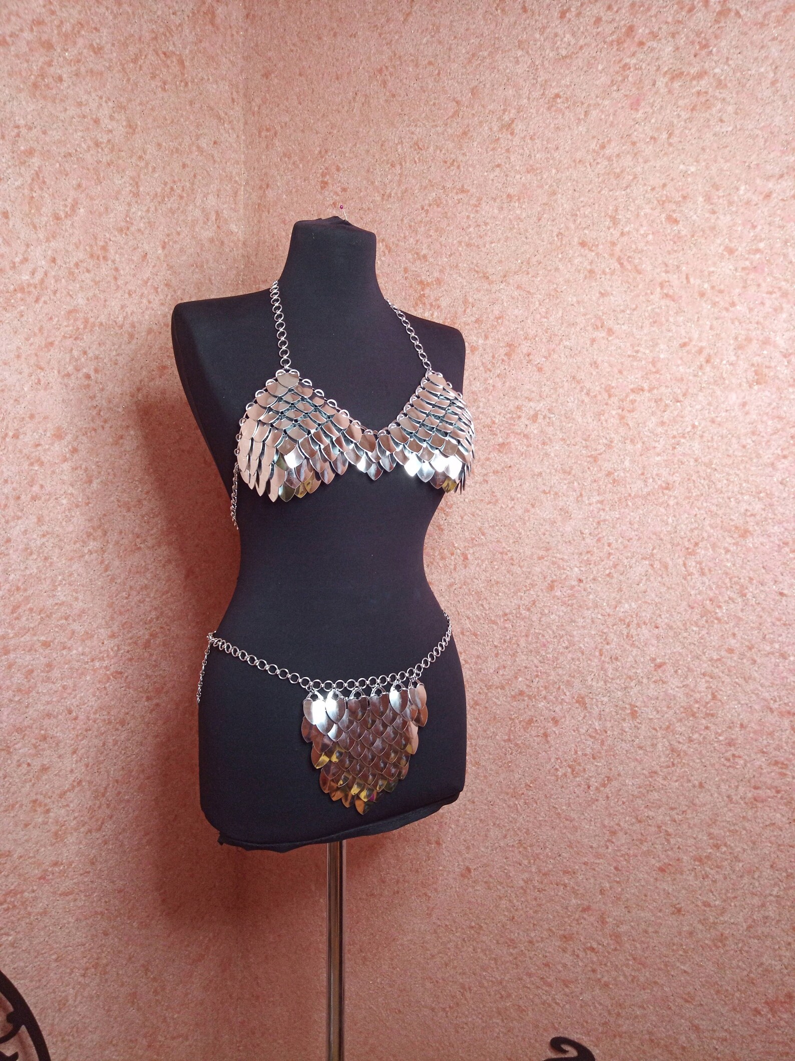 Scale Mail Bikini Top and Bottom lingerie Etsy