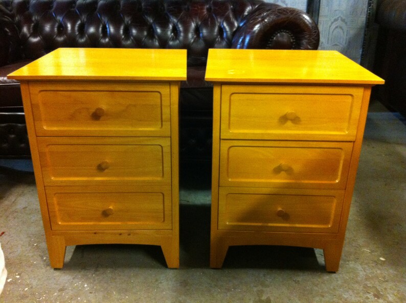 Lovely Pair Solid Wood Marks Spencer Bedside Chests Etsy