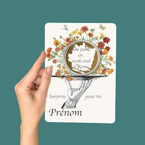 Carte à gratter CALENDULA, fleur d'octobre , carte personnalisable, bon pour..., demande en Pacs ou en mariage, cadeau original pour elle.