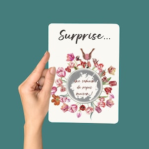 Carte à gratter TULIPE,  fleur d'avril , carte personnalisable, bon pour..., demande en Pacs ou en mariage,  cadeau original pour elle.
