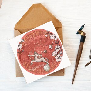 Signe astro sagittaire, art astrologique, empreinte de sagittarius du zodiaque, signe stellaire, impression celeste, cadeau  anniversaire.