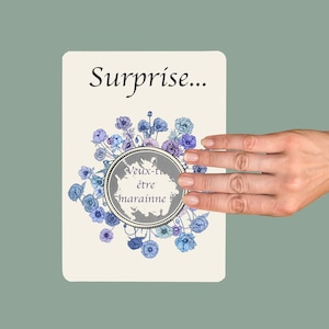 Carte à gratter ANEMONE, fleur de mars , carte personnalisable, bon pour..., demande en Pacs ou en mariage, cadeau original pour elle.