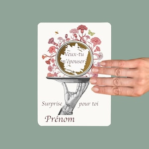 Carte à gratter OEILLET,  fleur de janvier , carte personnalisable, bon pour..., demande en Pacs ou en mariage,  cadeau original pour elle.