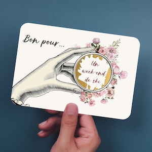 Carte à gratter PIVOINE, fleur de JUIN , carte personnalisable, bon pour..., demande en Pacs ou en mariage, cadeau original pour elle.