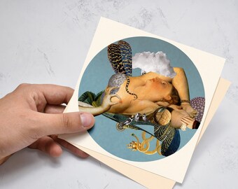 Die Odaliske und ihre Ekstase, Selbstliebe-Illustration, Heilige Hexe weiblich, Kabinett der Kuriositäten, Geschenk für mächtige Frau, Collagen.