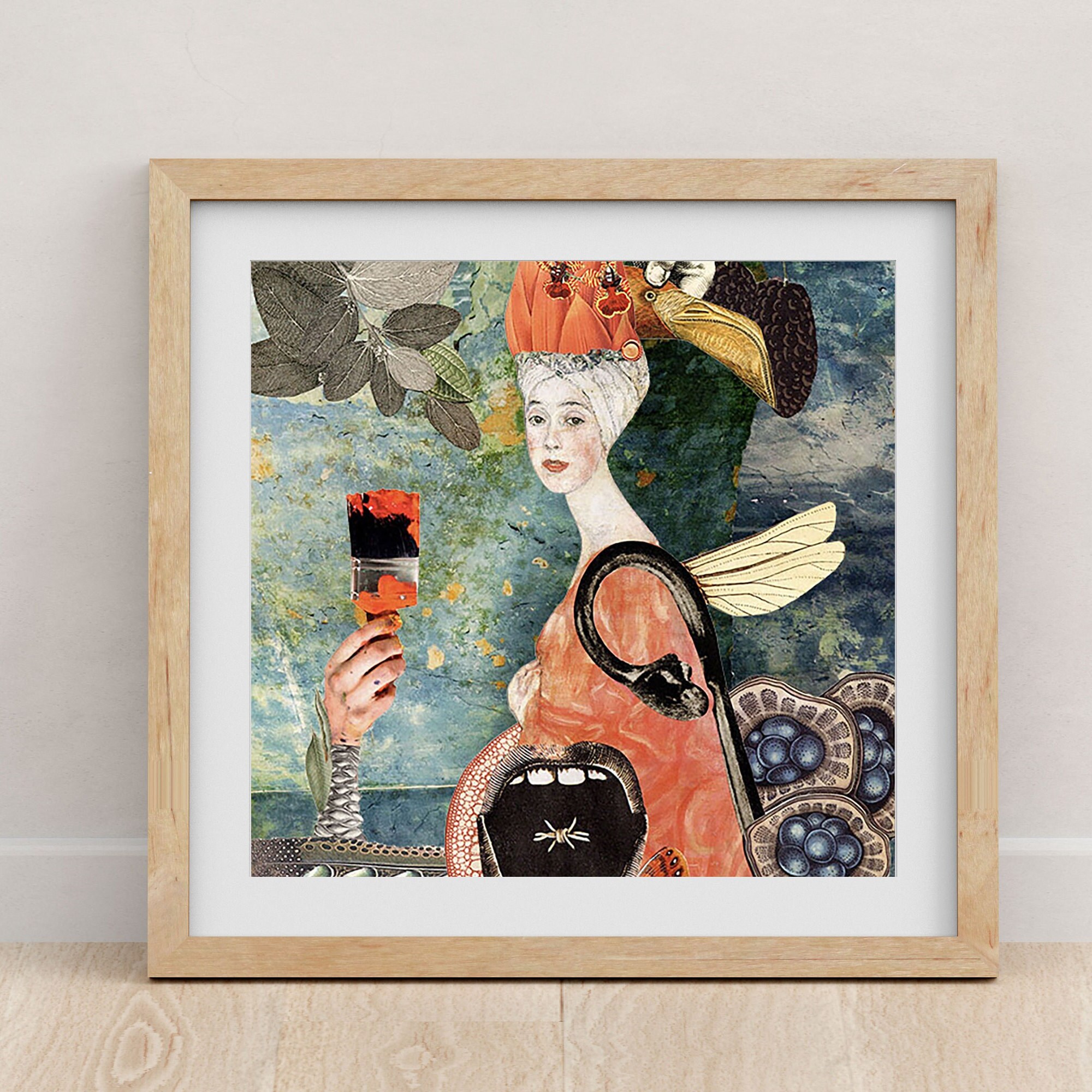 Tableau Féministe, Affiche Vintage Surréaliste, Cabinet de Curiosité, Déco Bohème Chic, Décoration S