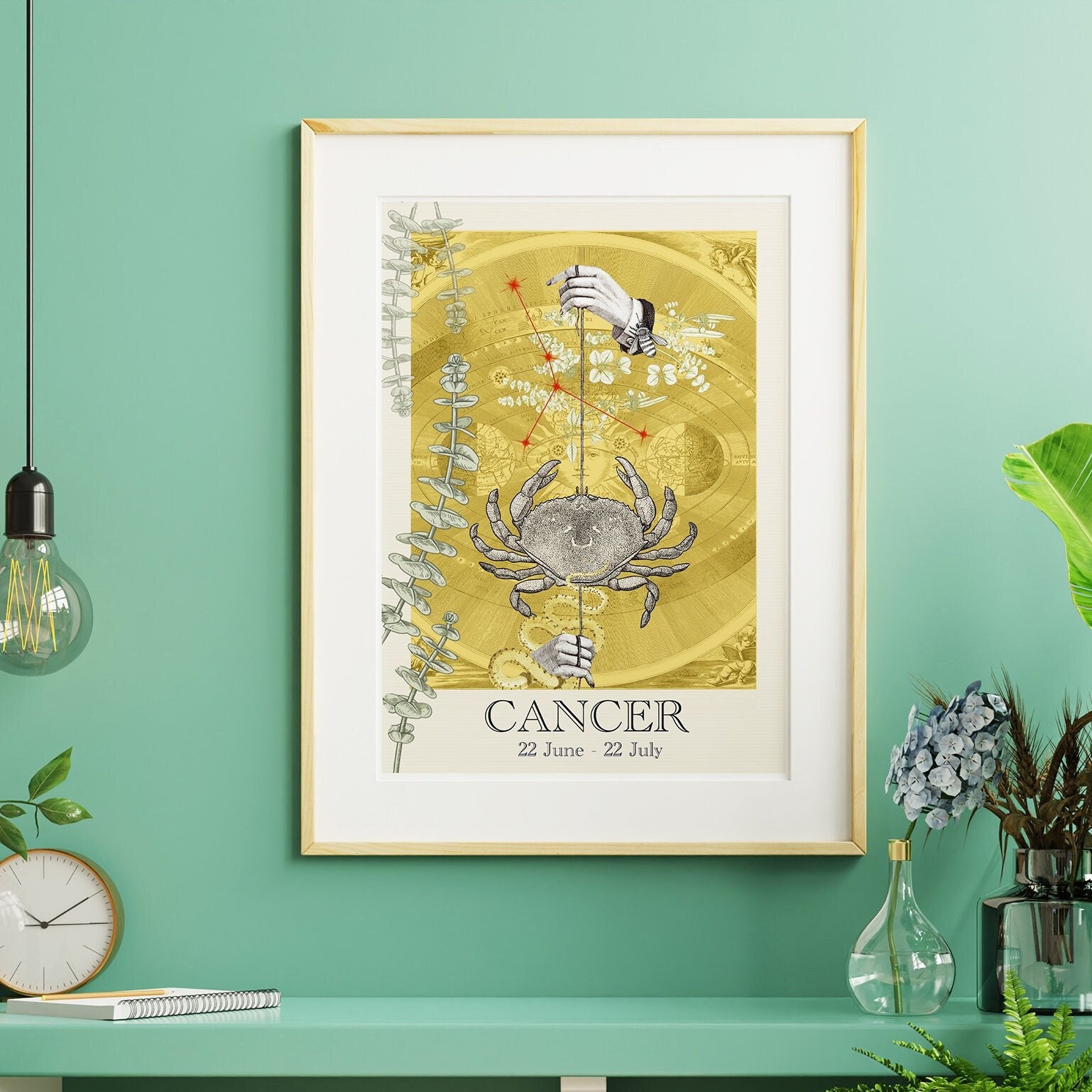 Illustration Onirique Du Zodiaque, Signe Cancer, Impression d'art.