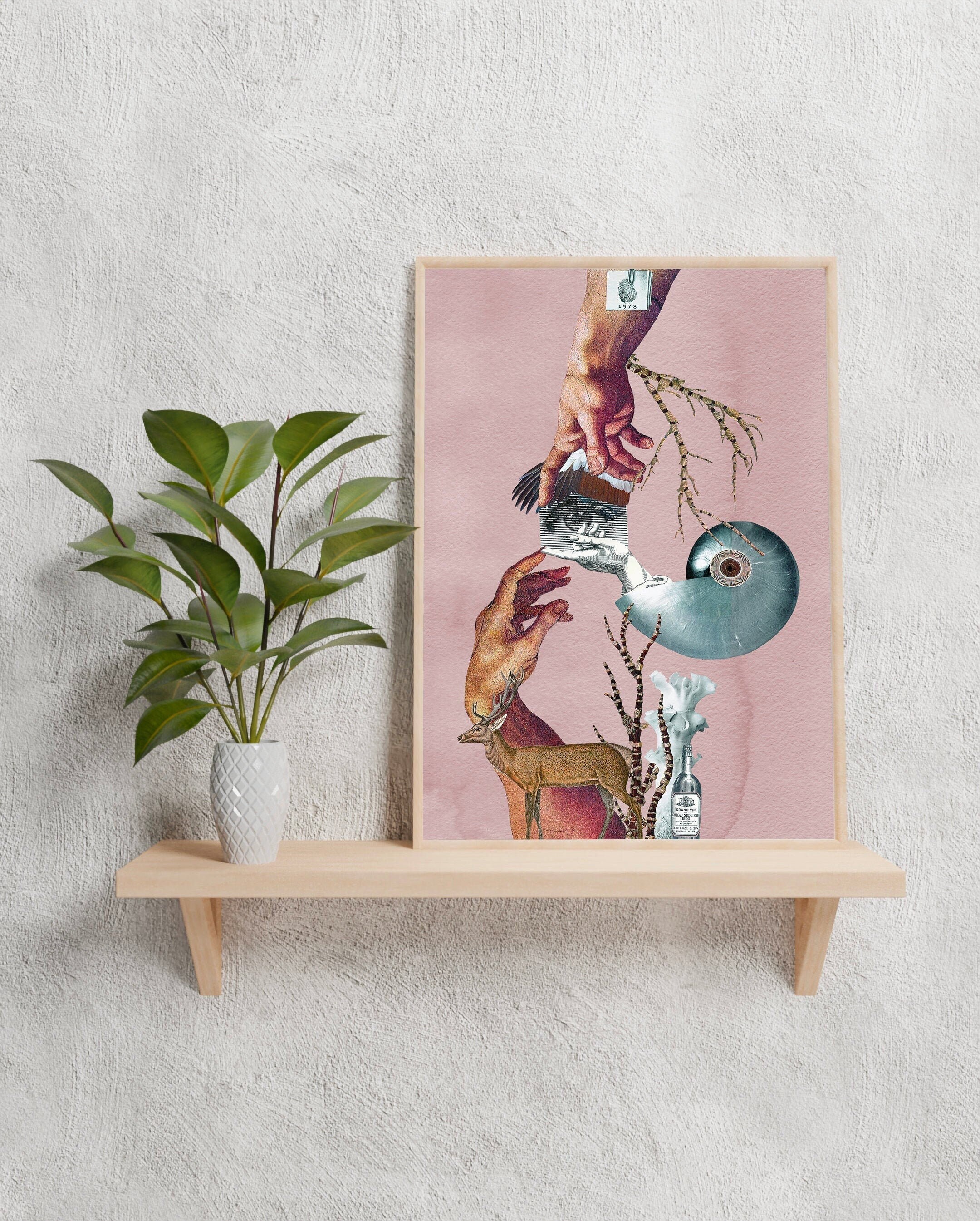 Tableau Féministe, Affiche Vintage Surréaliste, Cabinet de Curiosité, Déco Bohème Chic, Décoration S