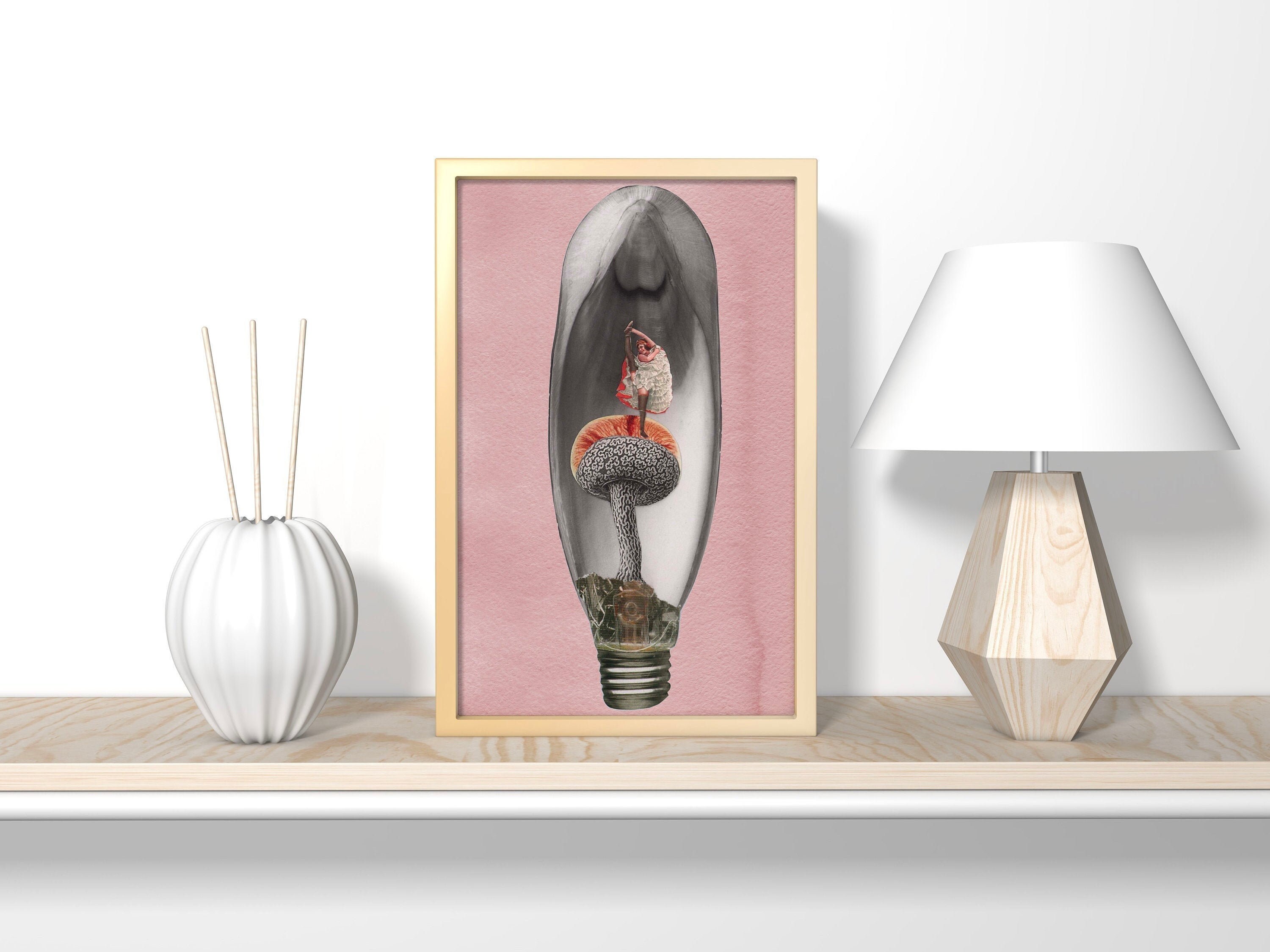 Illustration Féminine et Féministe, Univers Surréaliste, Décoration Bohème Chic, Scandinave, Cadeau 