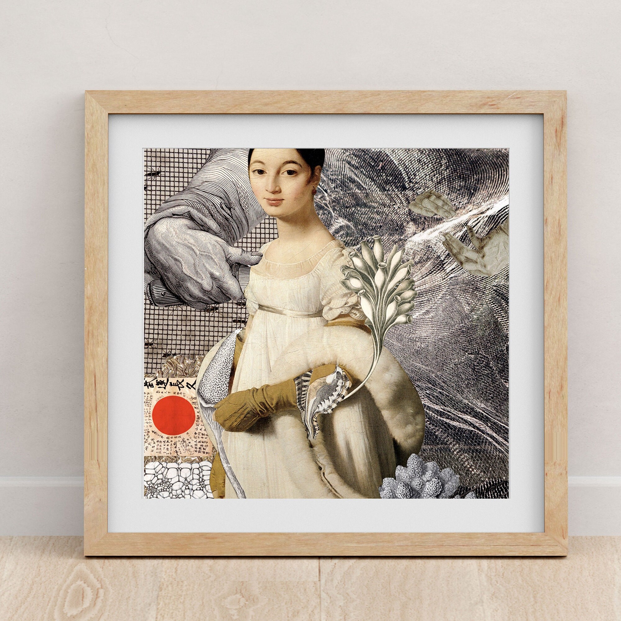 Tableau Féministe, Mlle Rivière Surréaliste et Onirique, Art Du Collage, Cabinet de Curiosité, Cadea