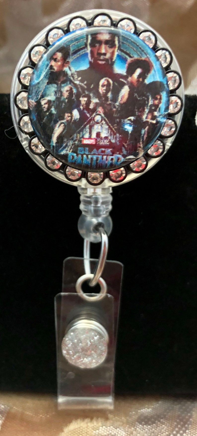 Choose Black Panther Fan Inspired Bling Badge Reel