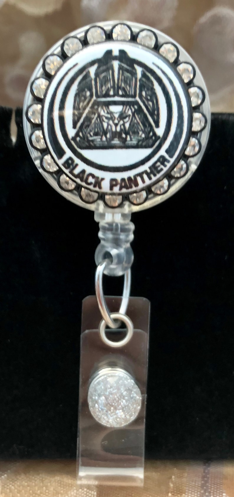 Choose Black Panther Fan Inspired Bling Badge Reel