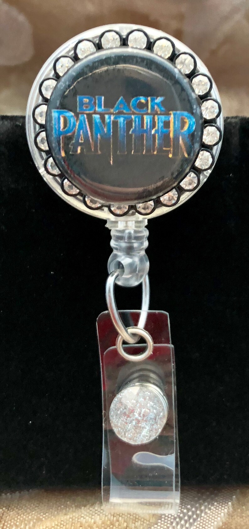Choose Black Panther Fan Inspired Bling Badge Reel