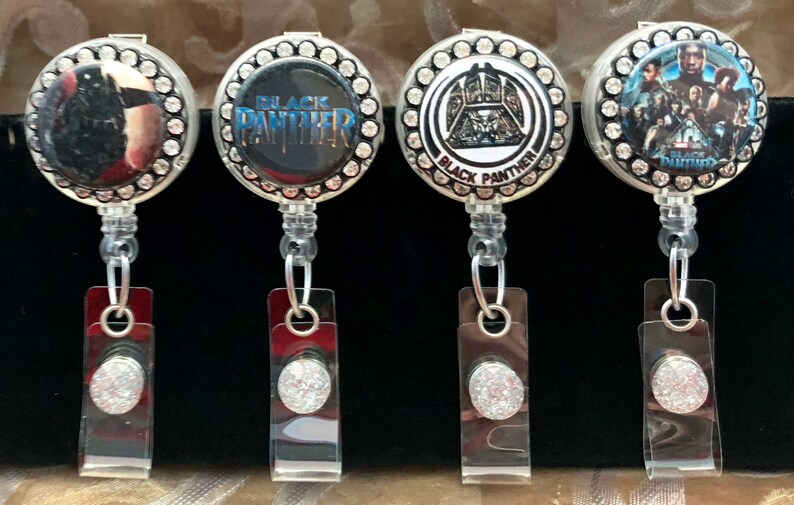 Choose Black Panther Fan Inspired Bling Badge Reel