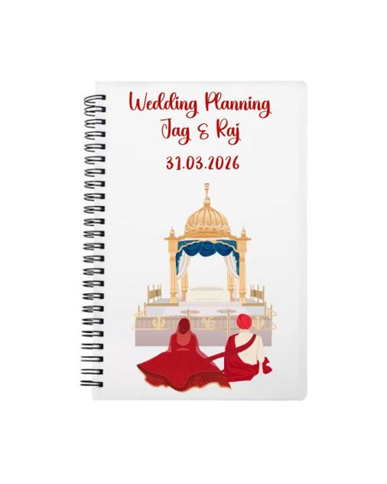 Personalised Indian Wedding Gift Notebook Custom Bridal Journal