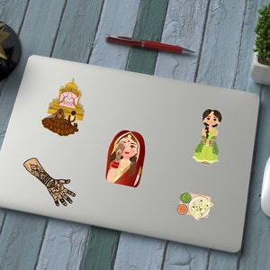 Indian Wedding Stickers Punjabi Sikh Bride Bridal Desi Fun Custom Favours Hindu Unique Engagement Gift Present Shower Asian Mehndi Roti