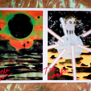 Impressions d'art surréalistes de l'espace 4 x 6 | Tarot | Art rétro de science-fiction | Papier photo glacé