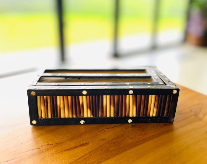 Antique Anglo Indian Box Handcrafted Porcupine Quills Jewellery Box