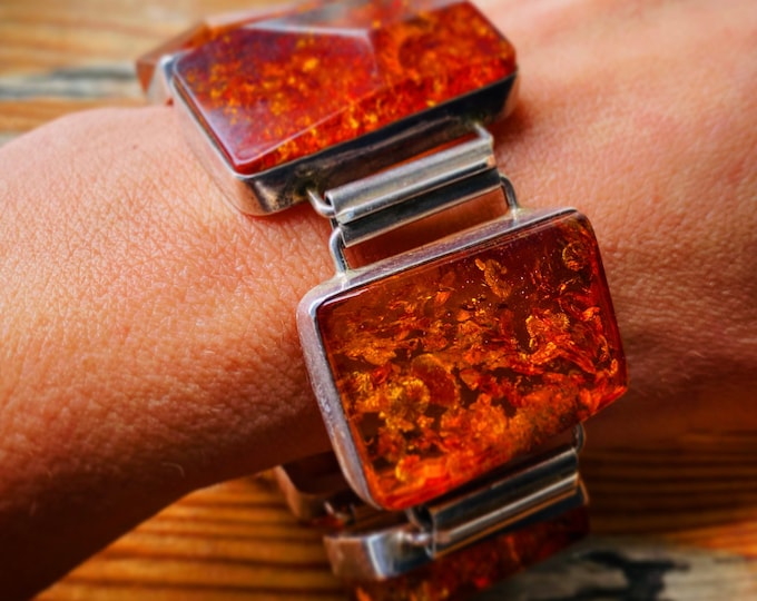 Mid Century Vintage Baltic Amber Bracelet