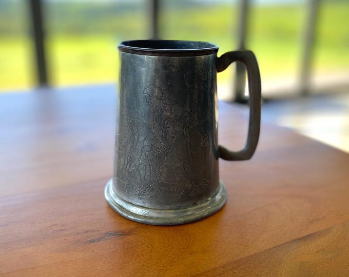 Antique Sheffield England Pewter Memorabilia Bowling Cup Trophy