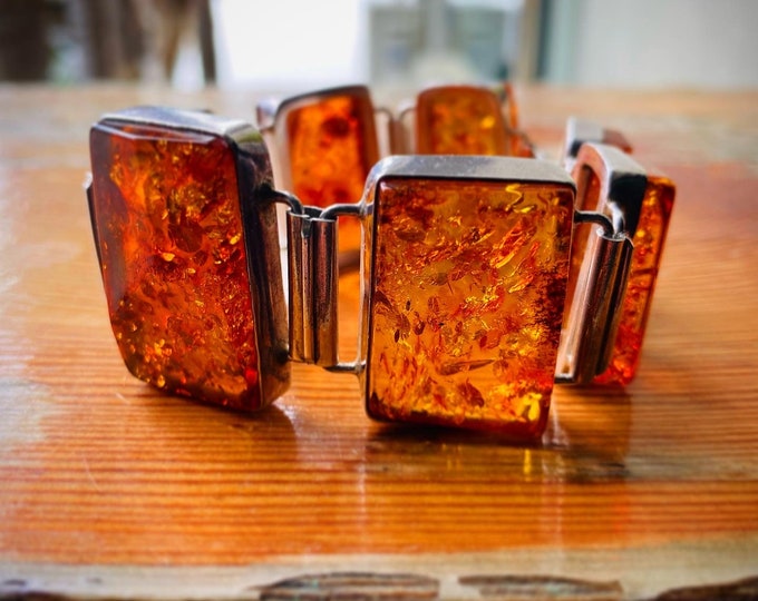 Mid Century Vintage Baltic Amber Bracelet