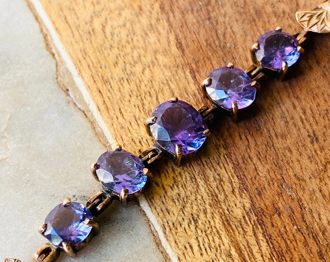 Vintage Designer 6.70CTS Colour Change Sapphire 9K Bracelet