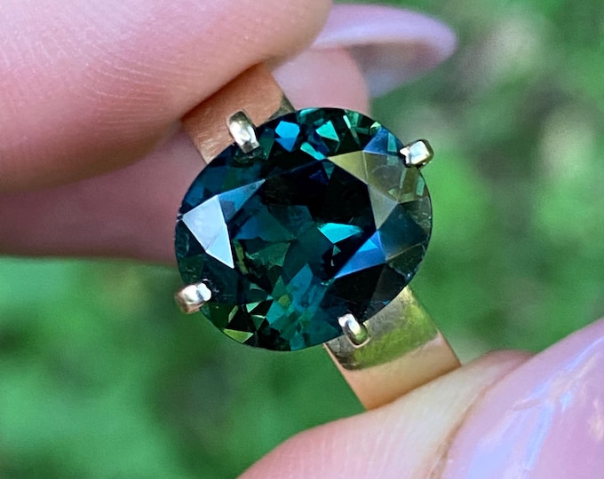 Vintage Natural Parti 4CT Sapphire Gold Ring