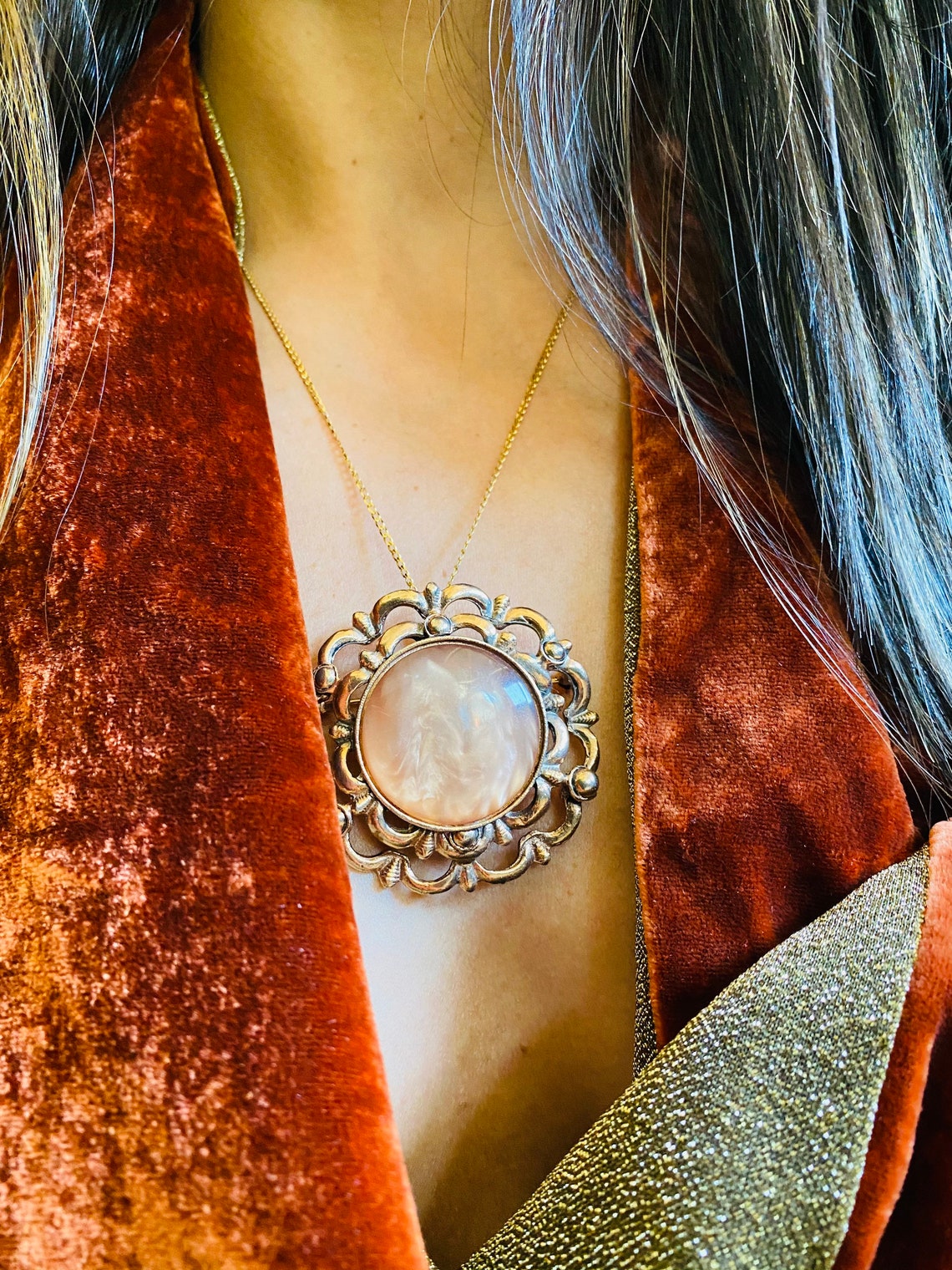 Barcs Australia Vintage Pendant Brooch and Clip on Earrings Etsy