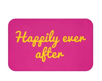Happily ever after Bath Mat - couple bathroom decor - wedding gift - wedding shower gift - bridal shower gift - couples gift - gifts for her