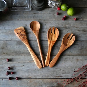 Personalized spoon, wooden utensils, wooden set, christmas gift, gift for her, gift for him, warming gift, utensil