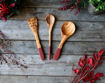 wooden utensils , wooden spoon , wood spoon , wooden spatula , wooden kit , christmas gift , birthday gift , gift for her , gift for him