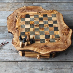 Personalized Chess board, chess set, wooden chessboard, wood chess set, christmas gift, birthday gift, wedding gift, gift for him image 8