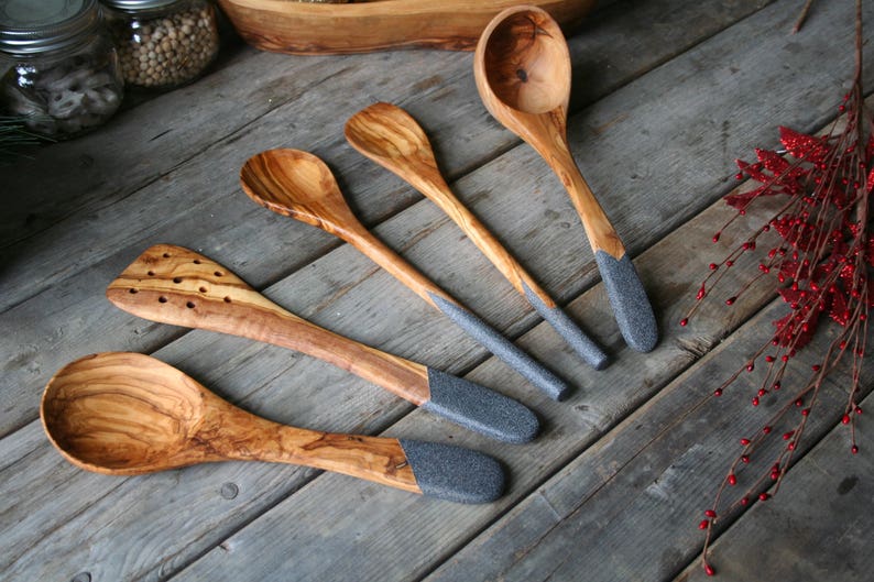 wooden utensils, wooden spoon, wooden spatula, wood utensils, wood spoon, christmas gift, personalised utensil, gift for her, gift for him image 2