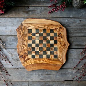 Chess set, wooden chessboard, wood chessboard, chessboard, christmas gift, gift for her, gift for him, cottage gift, checker board, gift