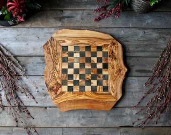 Chess set, wooden chessboard, wood chessboard, chessboard, christmas gift, gift for her, gift for him, cottage gift, checker board, gift