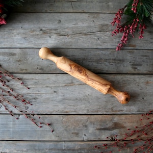 mattarello di legno, mattarello di legno, mattarello, mattarello, utensile da cucina, legno d'ulivo, regalo di Natale, regalo per lei, regalo