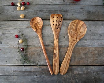 Wooden kitchen utensils , Personalized Utensil set , wood spatula , wooden spoons , gift for her , gift for him , kitchen , wooden utensils